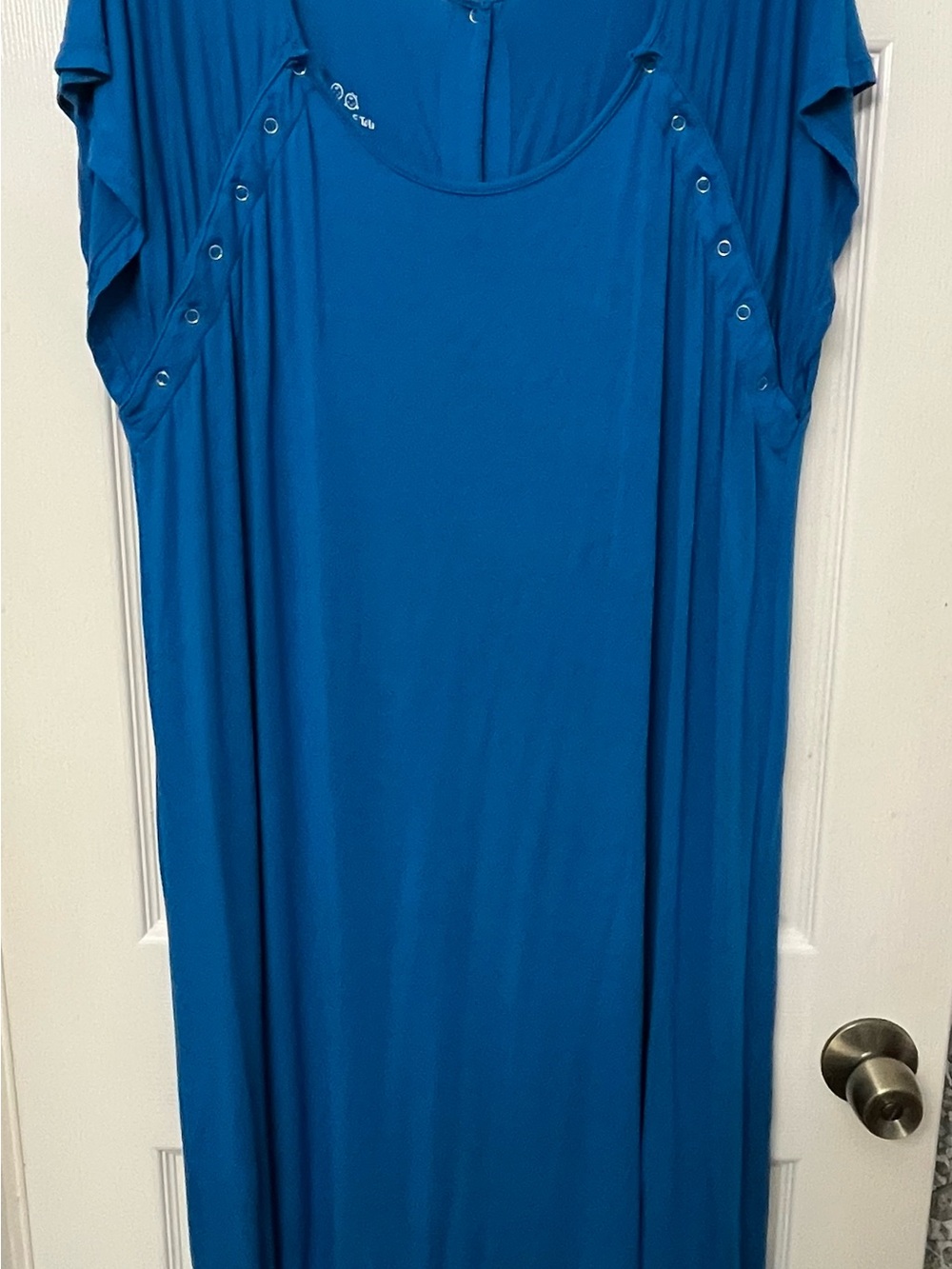 Three Little Tots Bright Blue Mommy Labor and Delivery Nursing Hospital Gown